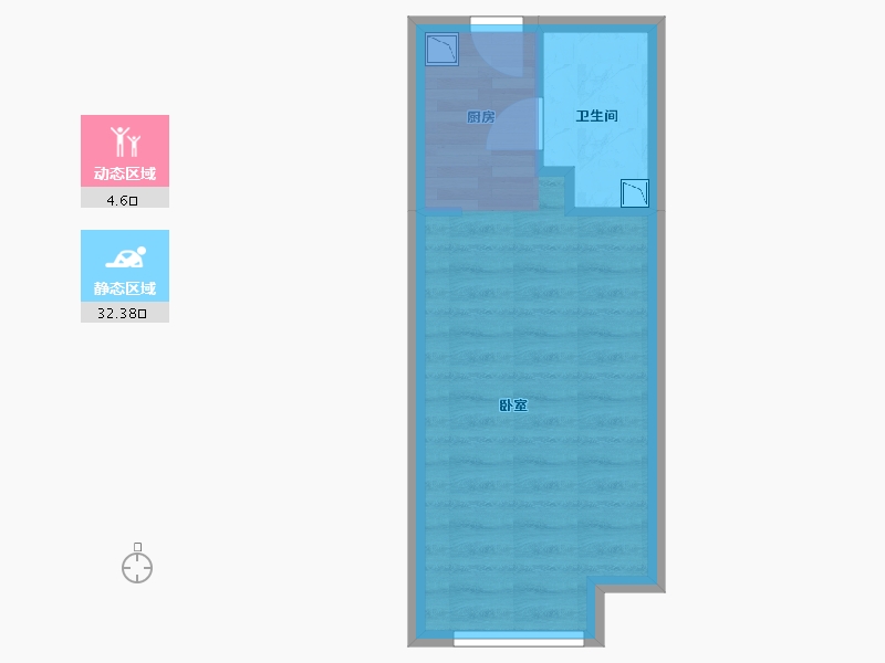 宁夏回族自治区-银川市-世茂•悦海里┃π公寓-28.63-户型库-动静分区