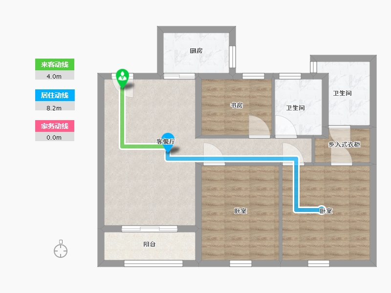 浙江省-温州市-宏地东瓯壹号-75.00-户型库-动静线