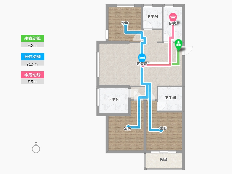 浙江省-温州市-华盟华瑞府-96.23-户型库-动静线