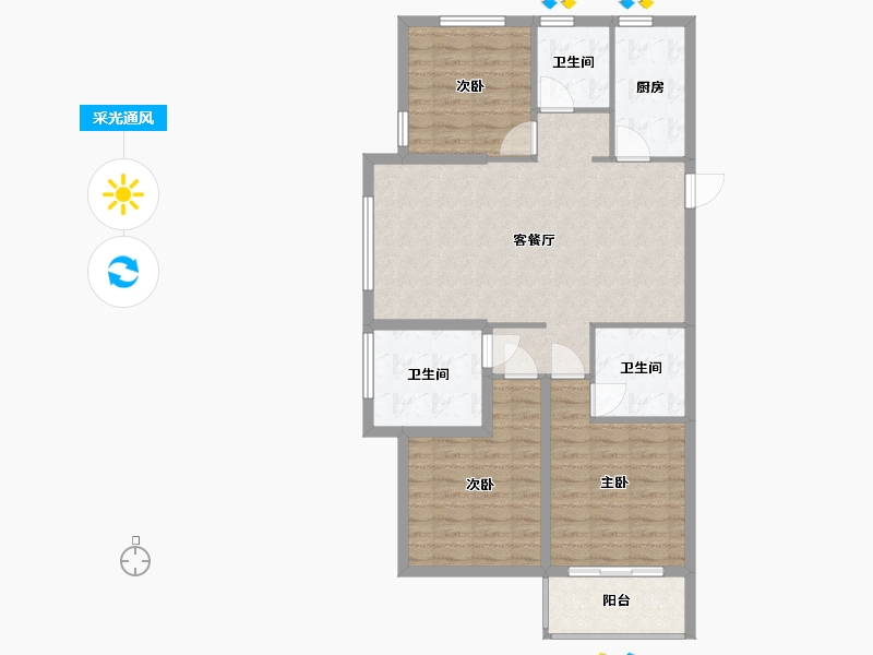 浙江省-温州市-华盟华瑞府-96.23-户型库-采光通风