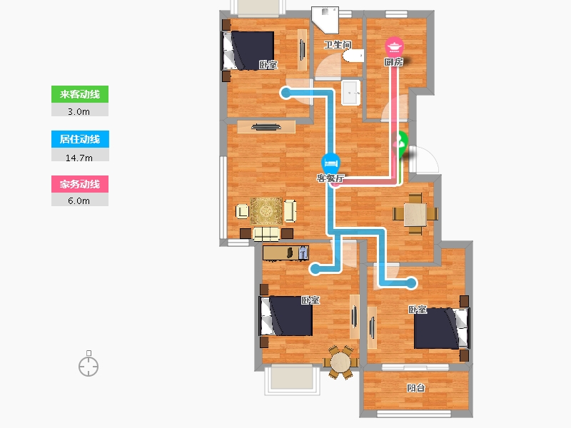 江苏省-扬州市-光明·朗悦华府-82.00-户型库-动静线