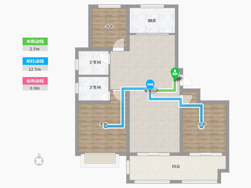 江苏省-徐州市-睢宁东城名郡-96.00-户型库-动静线