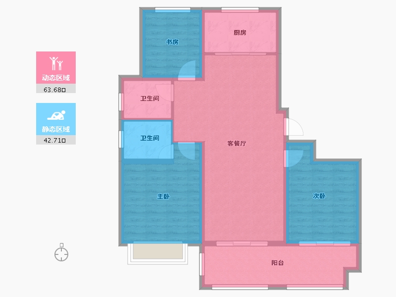 江苏省-徐州市-睢宁东城名郡-96.00-户型库-动静分区