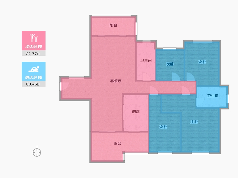 广西壮族自治区-桂林市-彰泰城市1号-131.00-户型库-动静分区