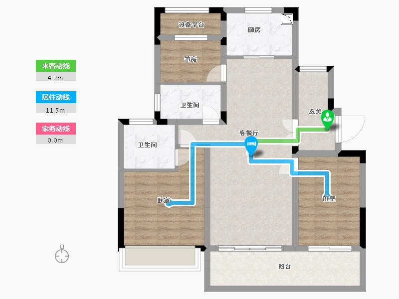 浙江省-湖州市-保利甲第风华府-86.00-户型库-动静线