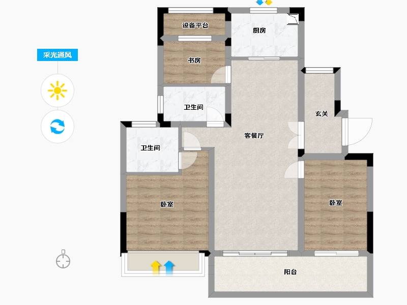 浙江省-湖州市-保利甲第风华府-86.00-户型库-采光通风