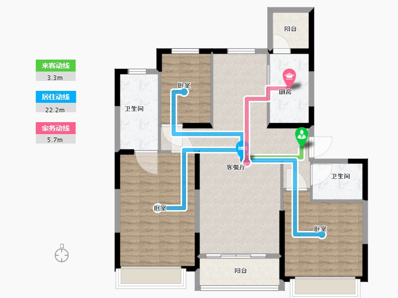 宁夏回族自治区-银川市-恒大城市小镇･珺睿府-112.00-户型库-动静线