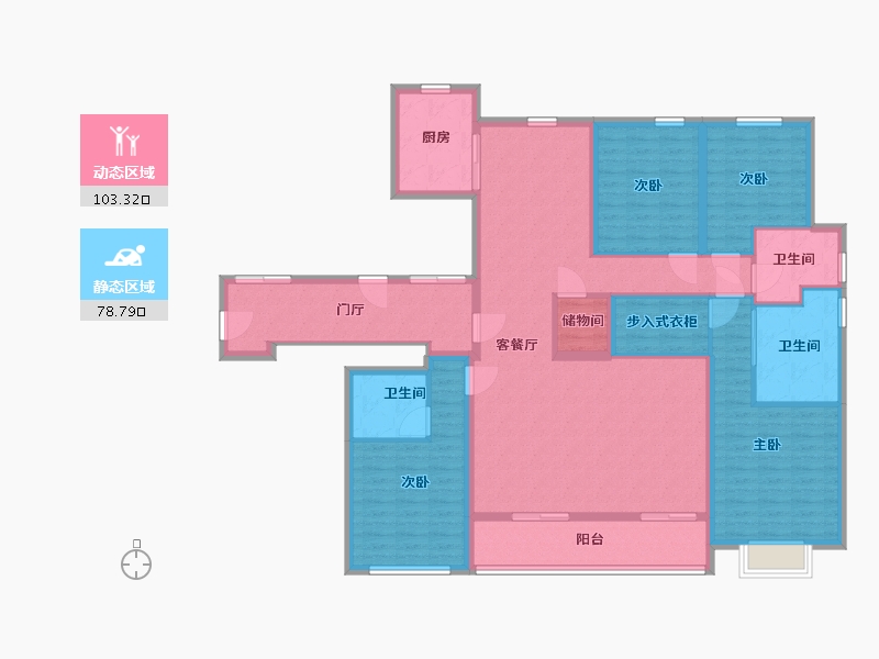 江苏省-南通市-金色家园-165.00-户型库-动静分区