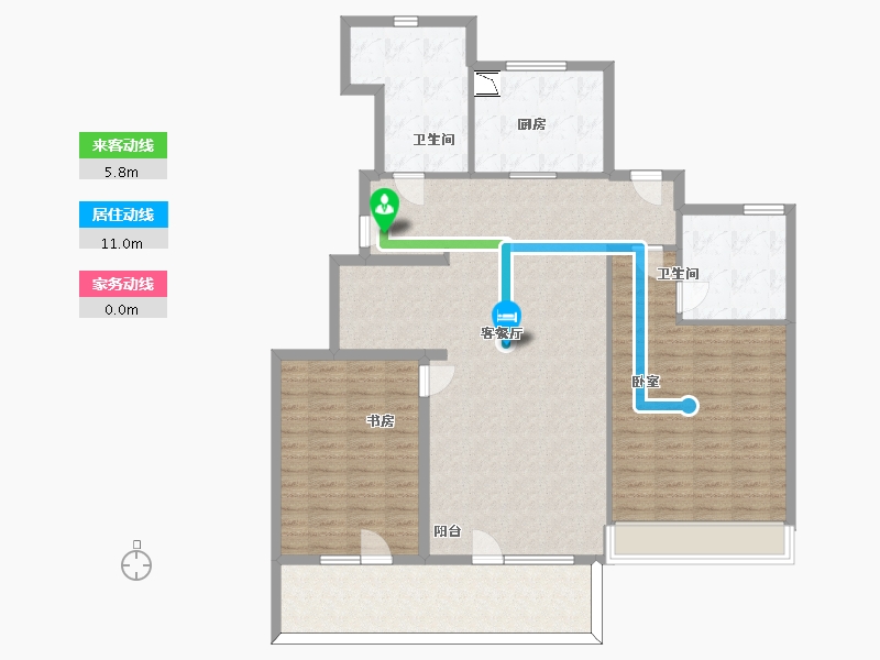 浙江省-杭州市-保利欣品华庭-132.97-户型库-动静线