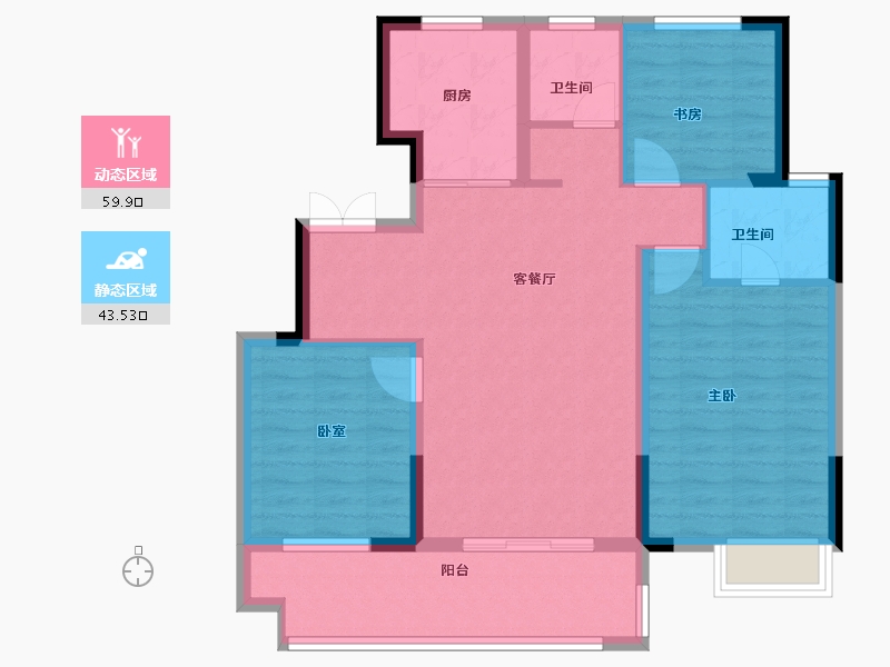 江苏省-泰州市-国投欧亚紫宸-93.00-户型库-动静分区