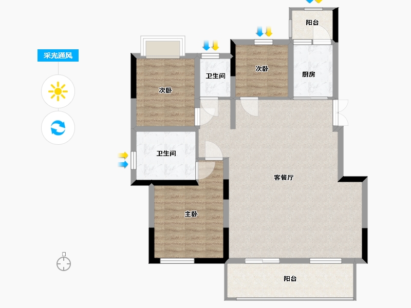 江苏省-南通市-首开紫宸江湾-101.00-户型库-采光通风