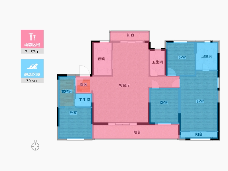 浙江省-温州市-中梁柏悦湾-132.00-户型库-动静分区