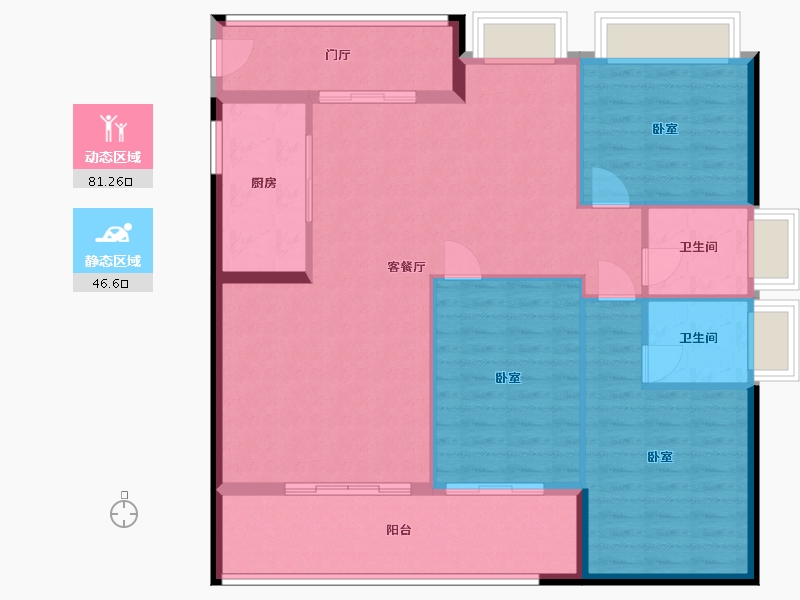 浙江省-杭州市-杭州湾世纪城-117.12-户型库-动静分区