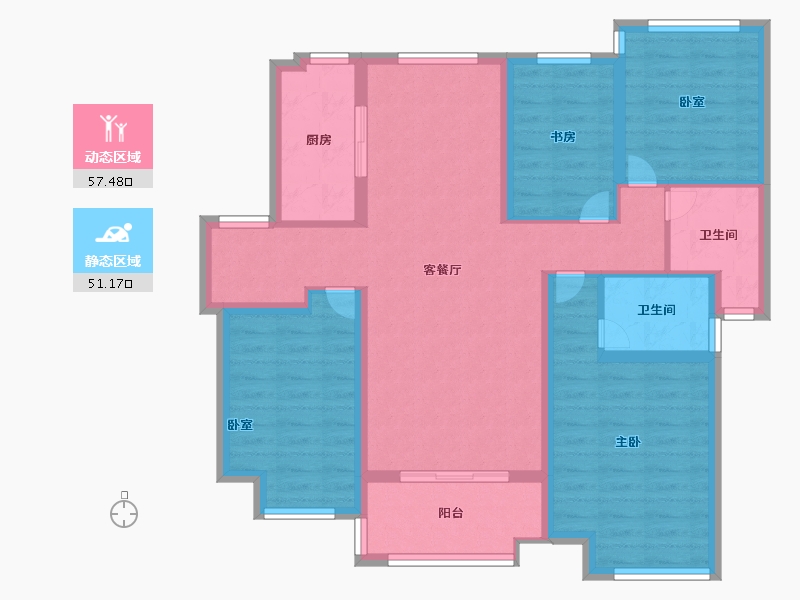 江苏省-苏州市-中海·寰湖时代-96.00-户型库-动静分区