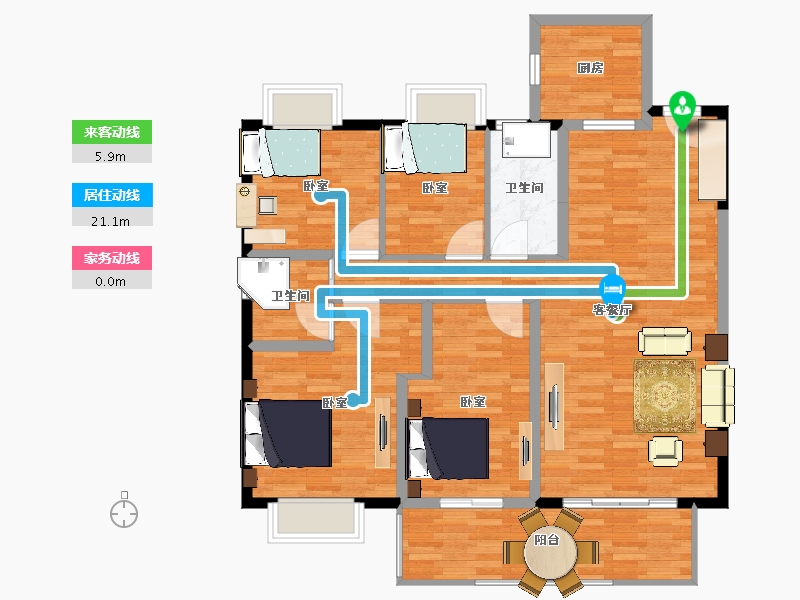 江苏省-盐城市-碧桂园凤凰城-112.00-户型库-动静线