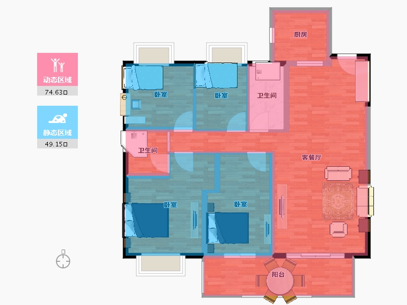 江苏省-盐城市-碧桂园凤凰城-112.00-户型库-动静分区