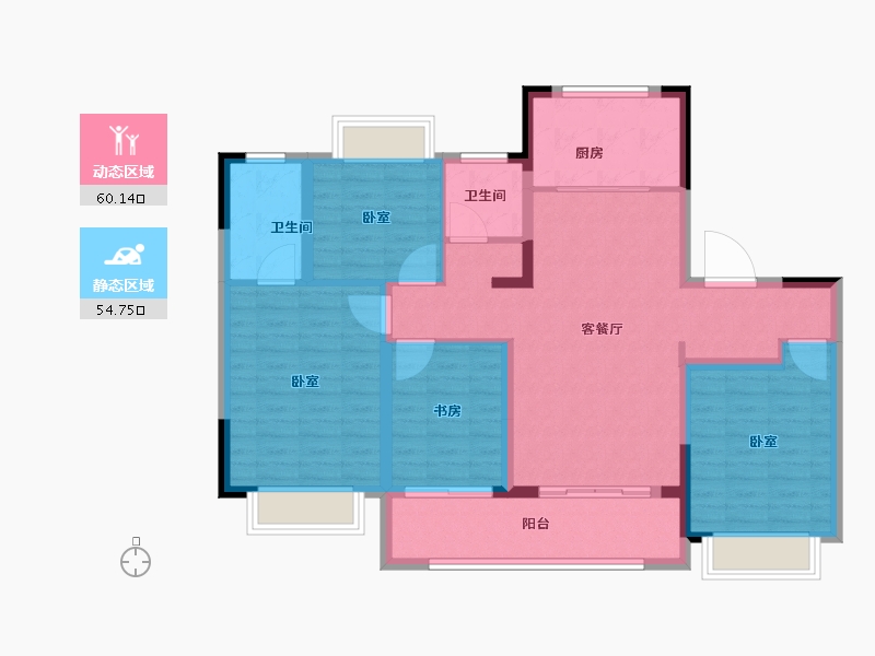 江苏省-南京市-蓝光·雍锦逸境府-103.00-户型库-动静分区