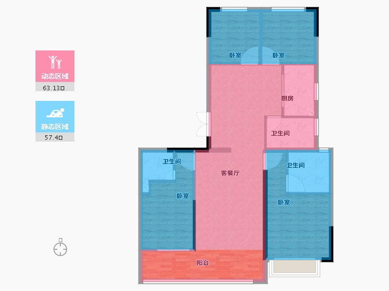 浙江省-金华市-永康一方万达广场-109.01-户型库-动静分区