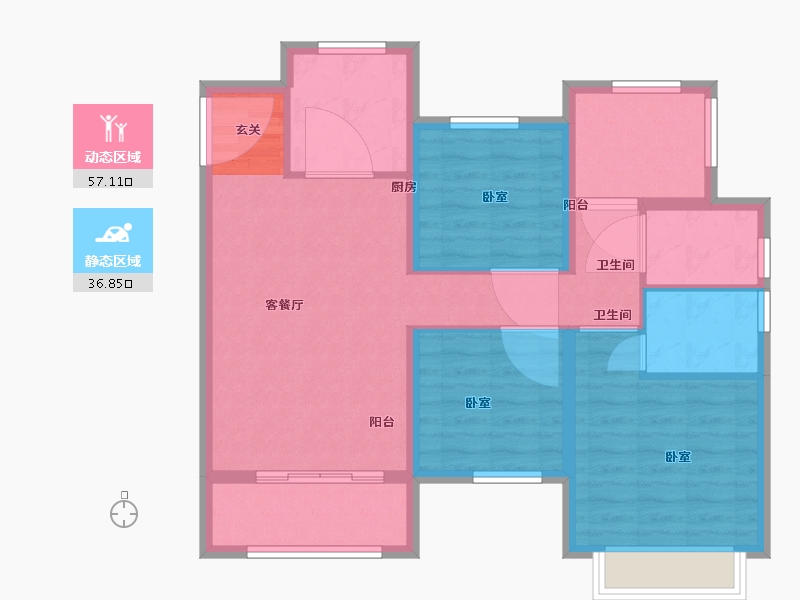 浙江省-嘉兴市-新城中骏·悦隽半岛-84.00-户型库-动静分区