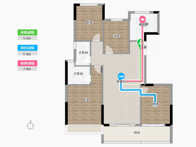 浙江省-金华市-明都星耀城-110.29-户型库-动静线