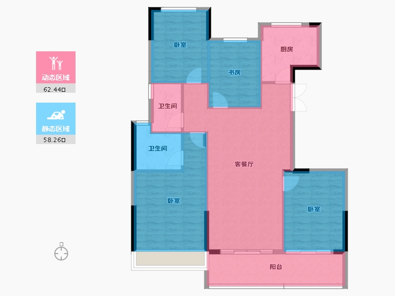 浙江省-金华市-明都星耀城-110.29-户型库-动静分区