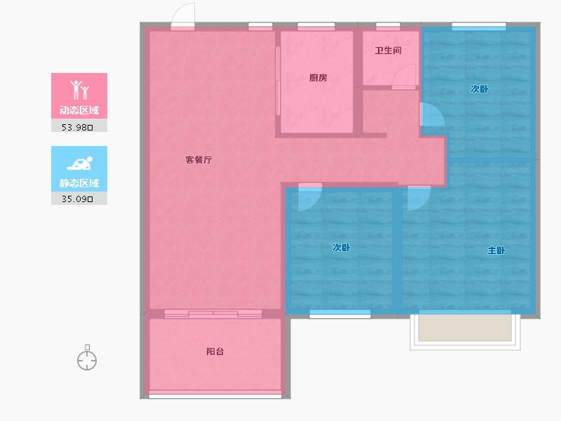 江苏省-徐州市-睢宁东城名郡-80.00-户型库-动静分区