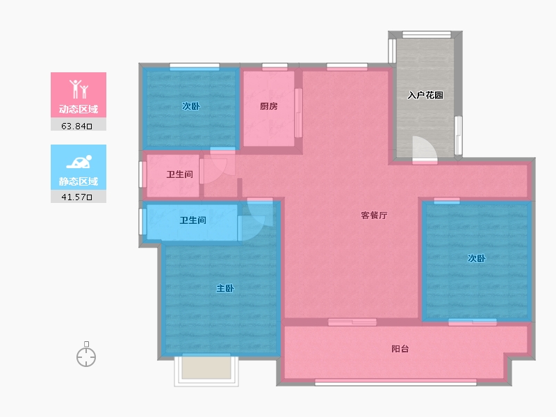 江苏省-淮安市-盱眙御景星城-100.80-户型库-动静分区