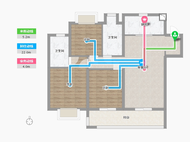 江苏省-南通市-融创·时代中心-87.00-户型库-动静线