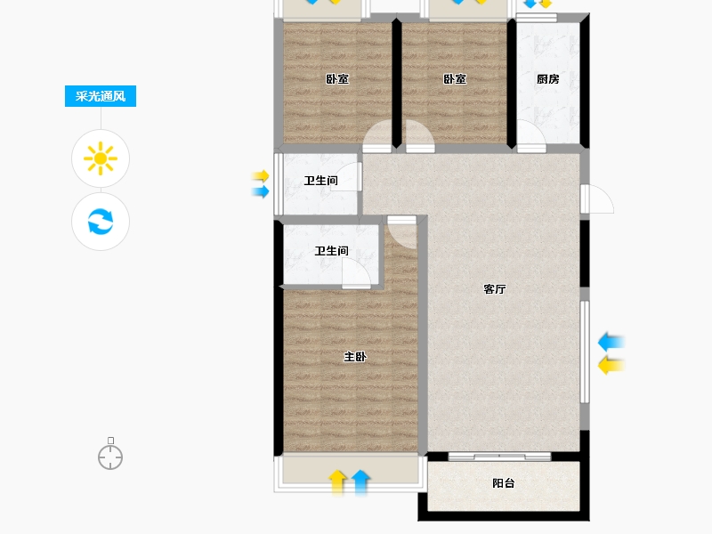 安徽省-池州市-恒泰 · 财富新都-93.82-户型库-采光通风