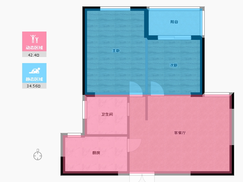 江苏省-淮安市-湖畔首府-69.90-户型库-动静分区