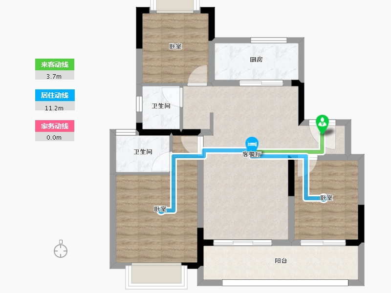 江苏省-南京市-蓝光·雍锦逸境府-82.00-户型库-动静线