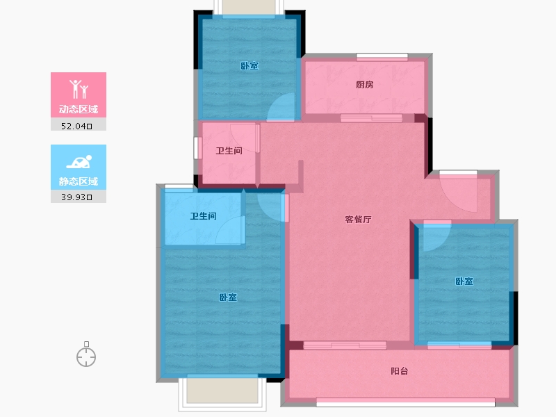 江苏省-南京市-蓝光·雍锦逸境府-82.00-户型库-动静分区