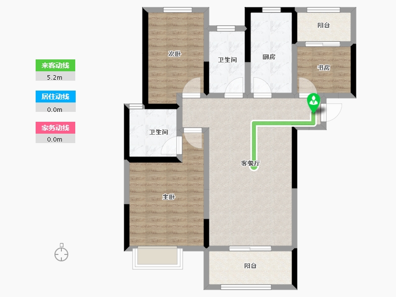 江苏省-扬州市-佳源桂府-88.99-户型库-动静线