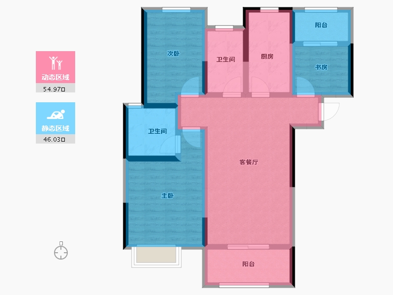 江苏省-扬州市-佳源桂府-88.99-户型库-动静分区