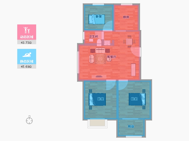 江苏省-盐城市-南海壹号湖畔-80.00-户型库-动静分区