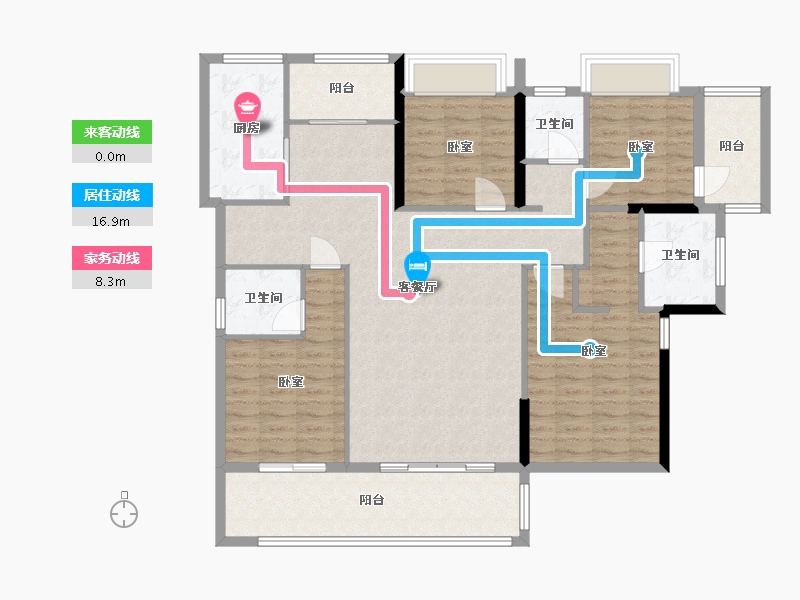 浙江省-杭州市-杭州湾世纪城-128.14-户型库-动静线