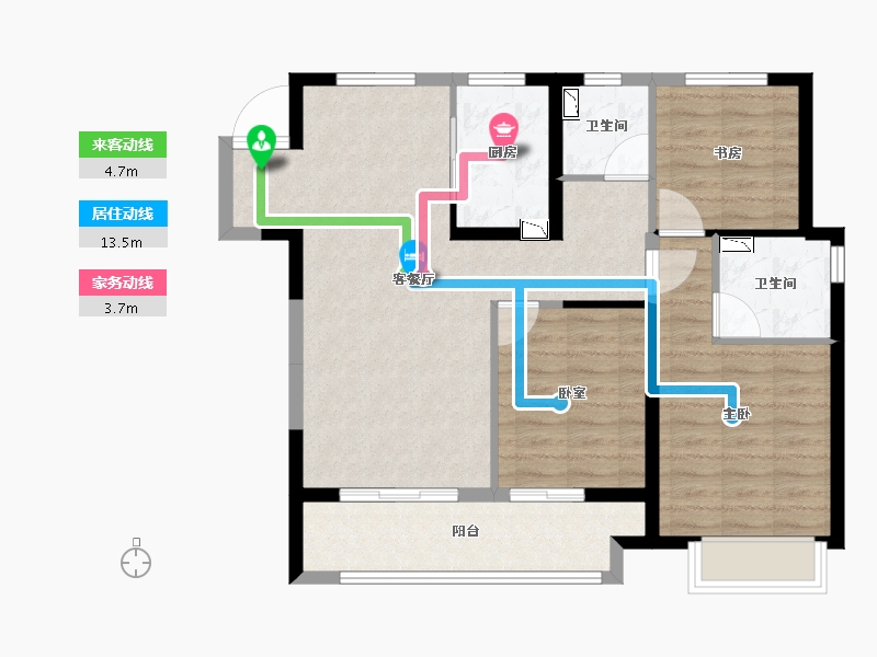 浙江省-嘉兴市-金地碧桂园风华四海-83.09-户型库-动静线