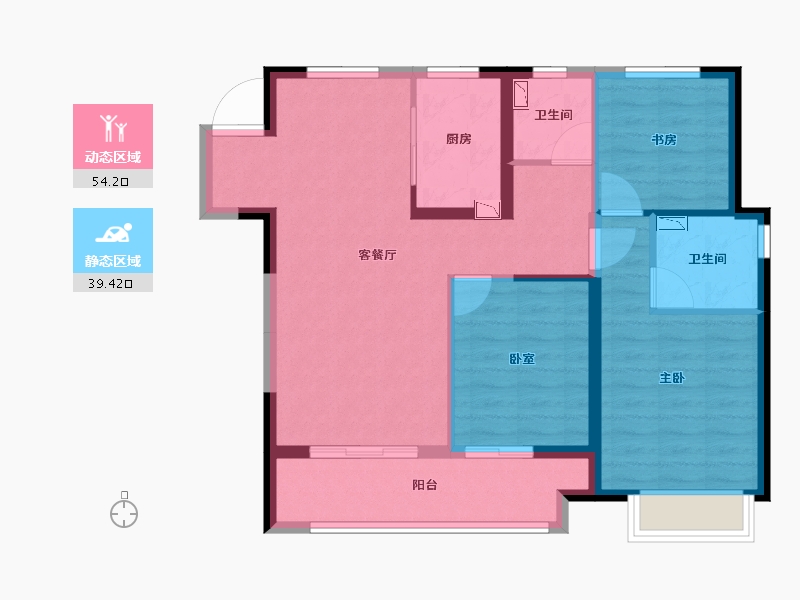 浙江省-嘉兴市-金地碧桂园风华四海-83.09-户型库-动静分区