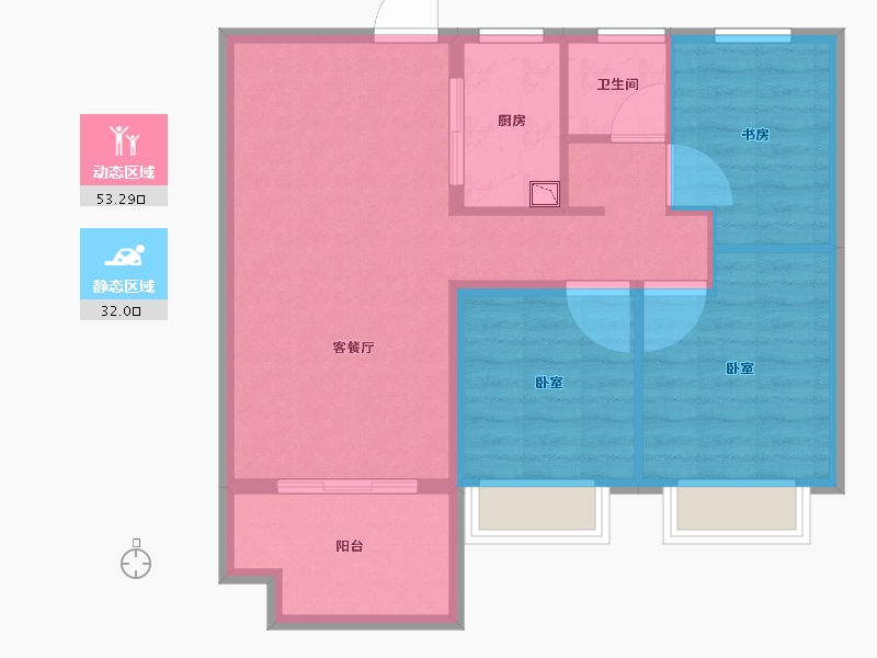 安徽省-合肥市-中国铁建悦湖国际-77.00-户型库-动静分区