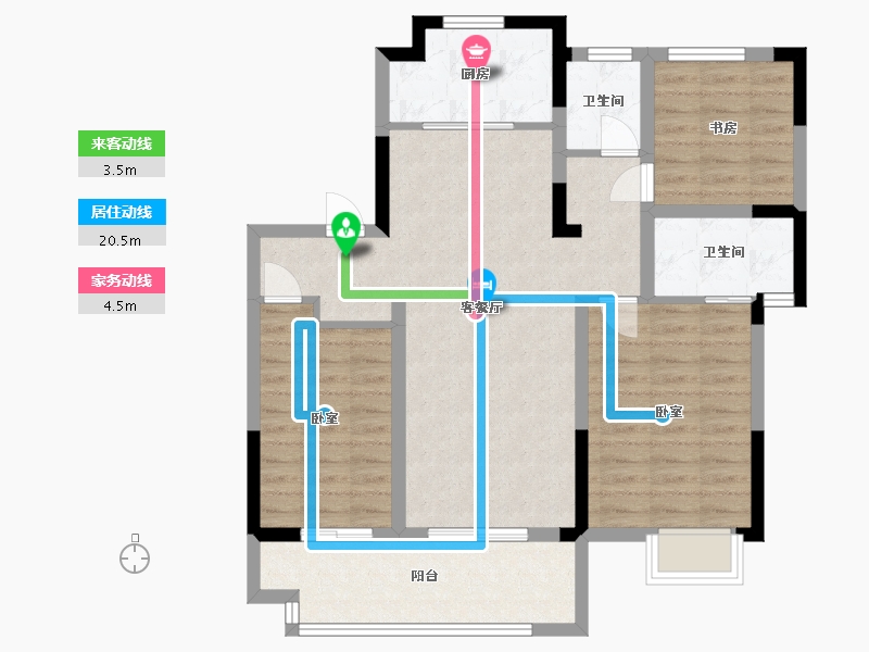 浙江省-宁波市-新力·帝泊湾-87.00-户型库-动静线