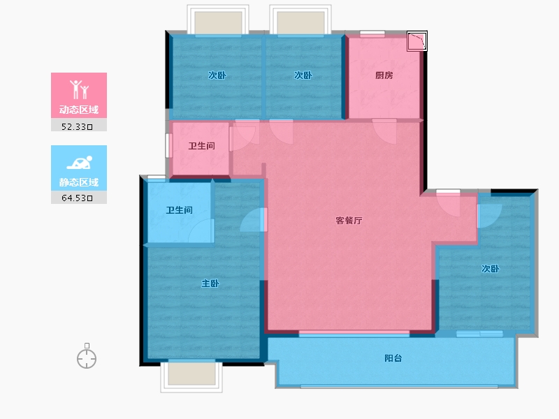 江苏省-南通市-万科海上明月-106.00-户型库-动静分区