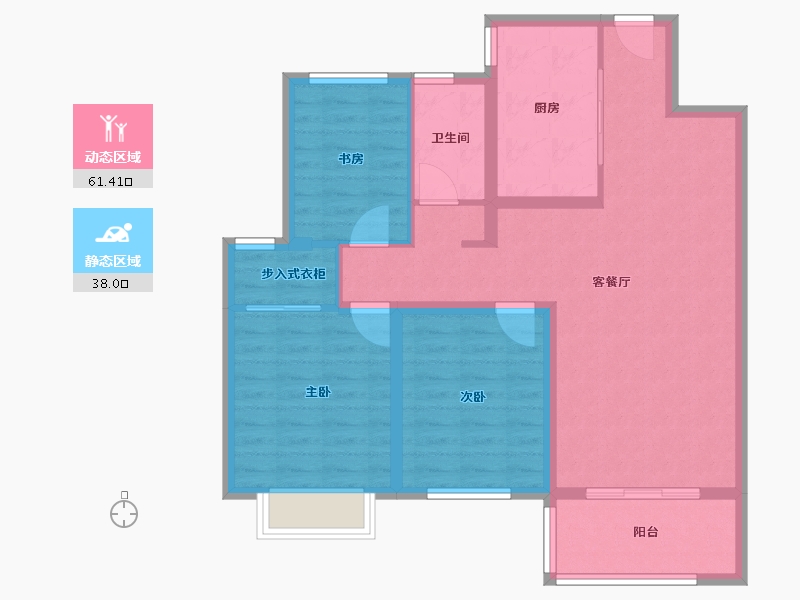 江苏省-徐州市-睢宁东城名郡-89.00-户型库-动静分区