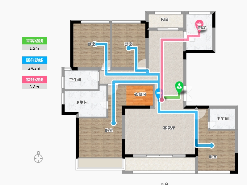 浙江省-金华市-绿城横店桂语江南-136.00-户型库-动静线