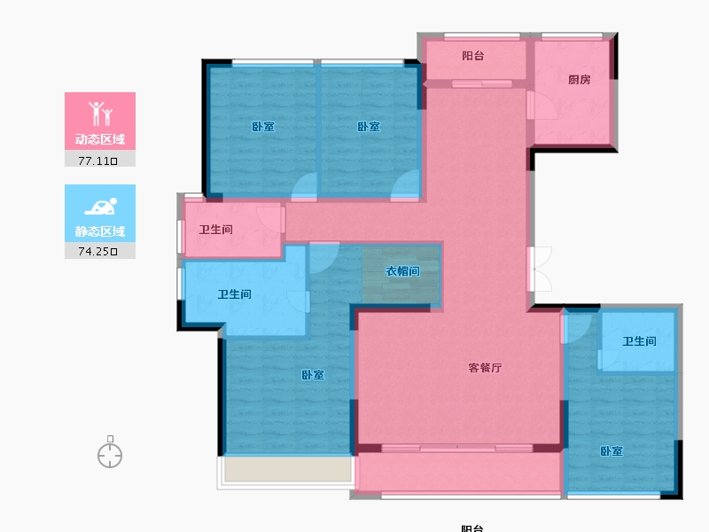 浙江省-金华市-绿城横店桂语江南-136.00-户型库-动静分区