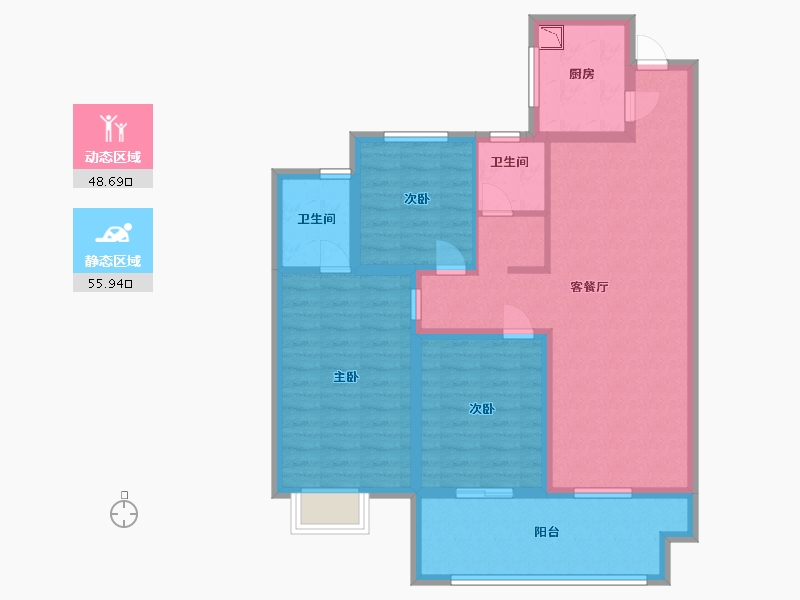 江苏省-淮安市-盱眙御景星城-92.80-户型库-动静分区