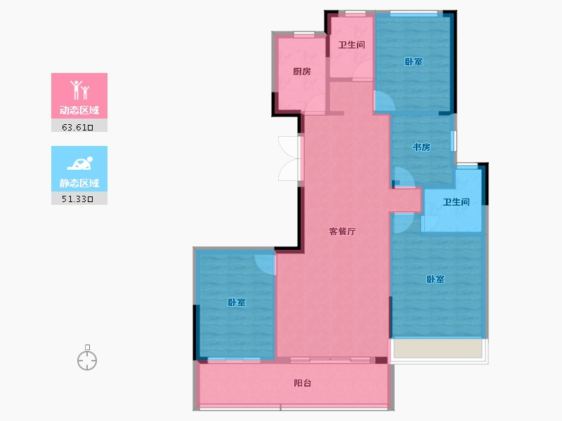 浙江省-金华市-明都星耀城-105.16-户型库-动静分区