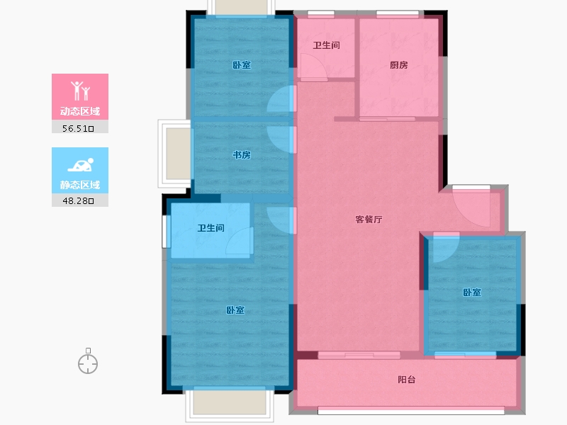 江苏省-南京市-蓝光·雍锦逸境府-94.00-户型库-动静分区