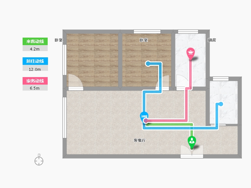 新疆维吾尔自治区-乌鲁木齐市-阳光恒昌商务公园一品苑-70.00-户型库-动静线