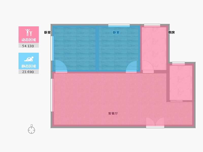 新疆维吾尔自治区-乌鲁木齐市-阳光恒昌商务公园一品苑-70.00-户型库-动静分区