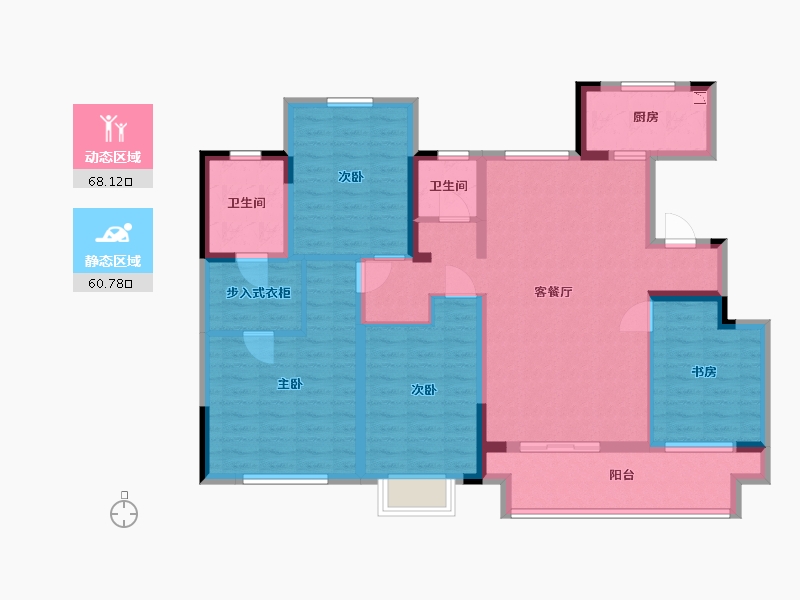 江苏省-淮安市-中梁·玖龙首府-114.40-户型库-动静分区